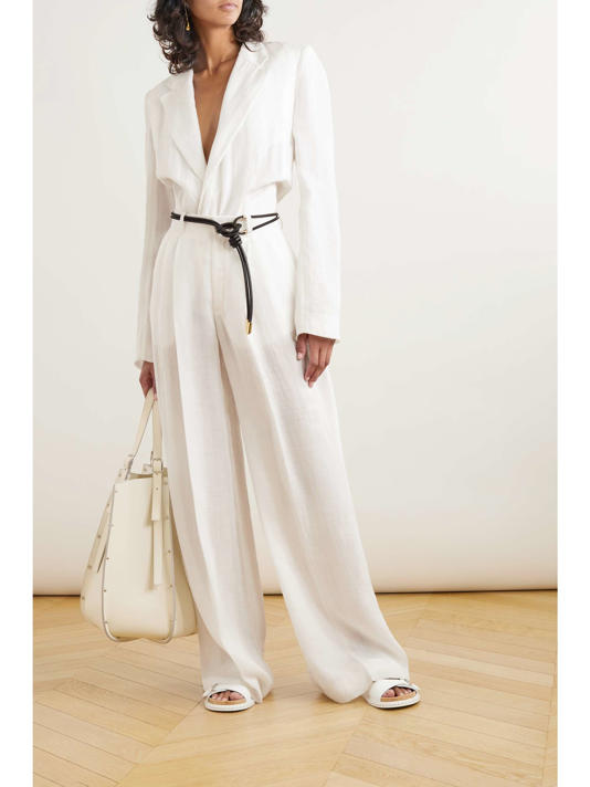 Ramie Wide-Leg Pants