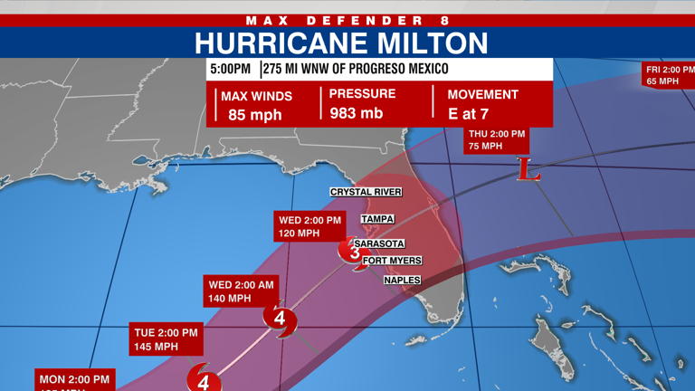 LIVE: 5 PM UPDATE: Hurricane Milton forms in the Gulf of Mexico