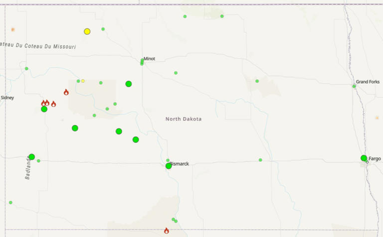 Large wildfires continue to burn in western North Dakota