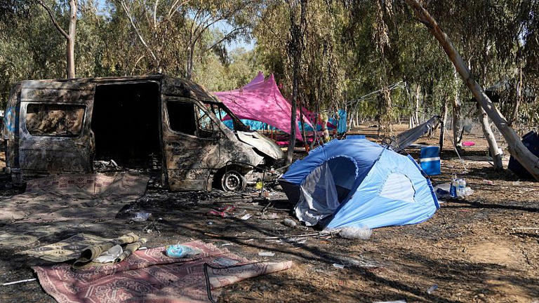The site of the Nova music festival where revelers were killed and kidnapped on Oct. 7, 2023 AP Photo/Ohad Zwigenberg