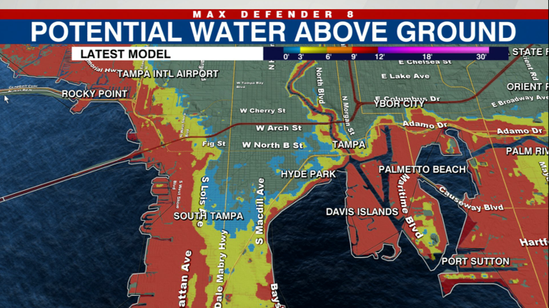 Storm surge potentials across Tampa Bay ahead of Hurricane Milton’s ...