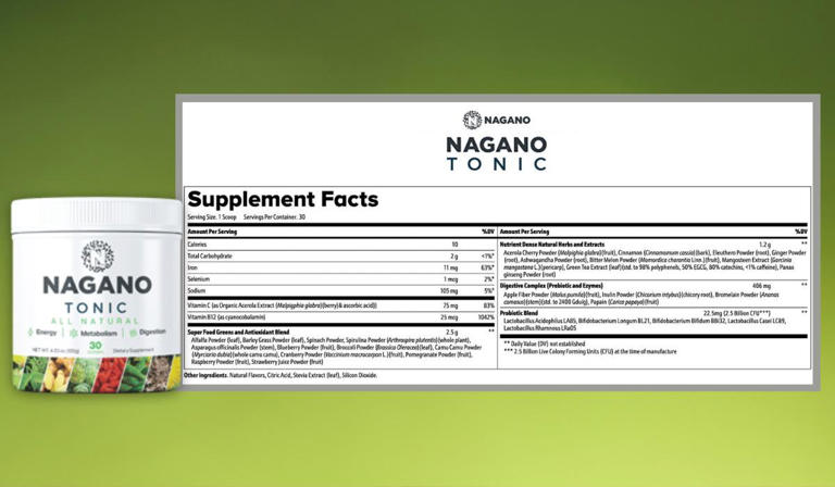 Nagano Tonic Supplement Facts