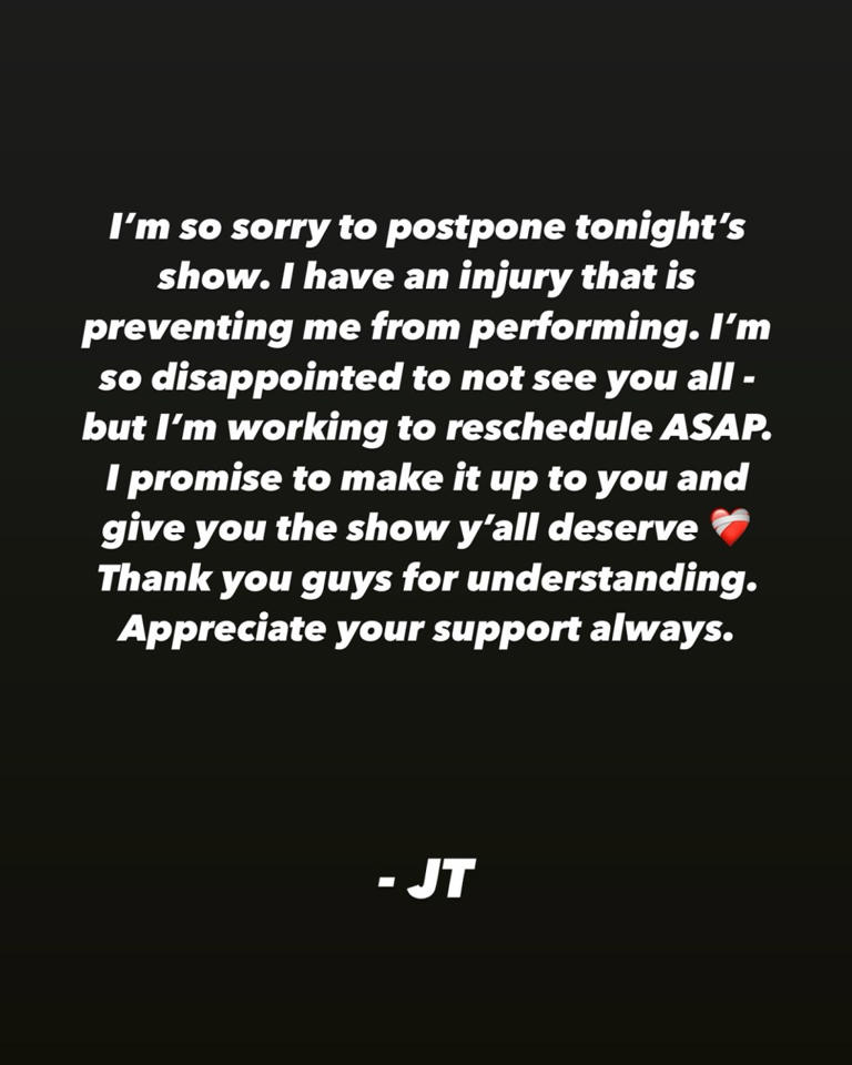 Justin Timberlake’s announcement. Instagram / @justintimberlake