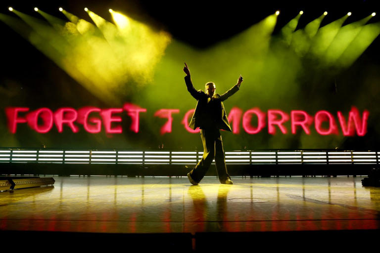 Timberlake’s currently on his “Forget Tomorrow” World tour. Kevin Mazur/Getty Images for Live Nation