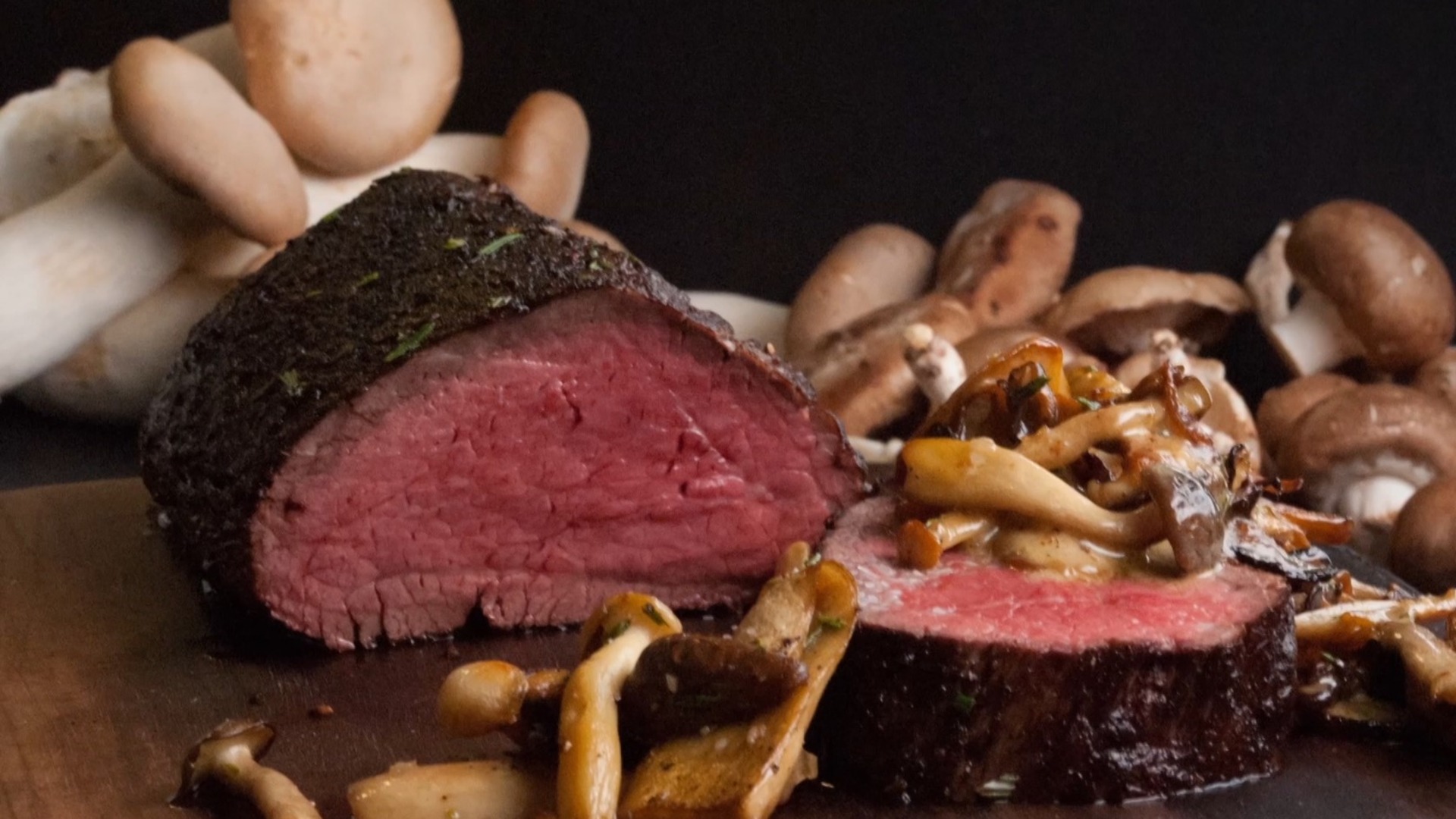 Rinderlende mit einer perfekten Pilzsauce
