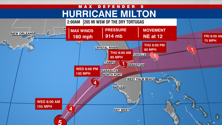 LIVE 2 AM UPDATE: Milton to make landfall in Florida as ‘dangerous 