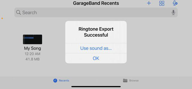 Tap OK or Use sound as