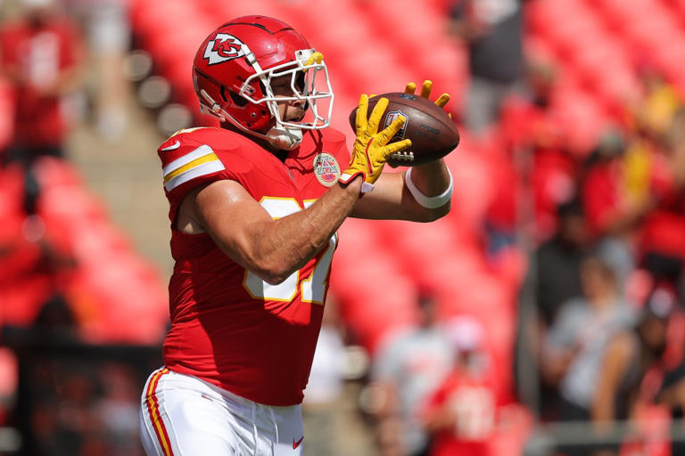 Travis Kelce has tallied 69 yards across three games this season. Getty Images