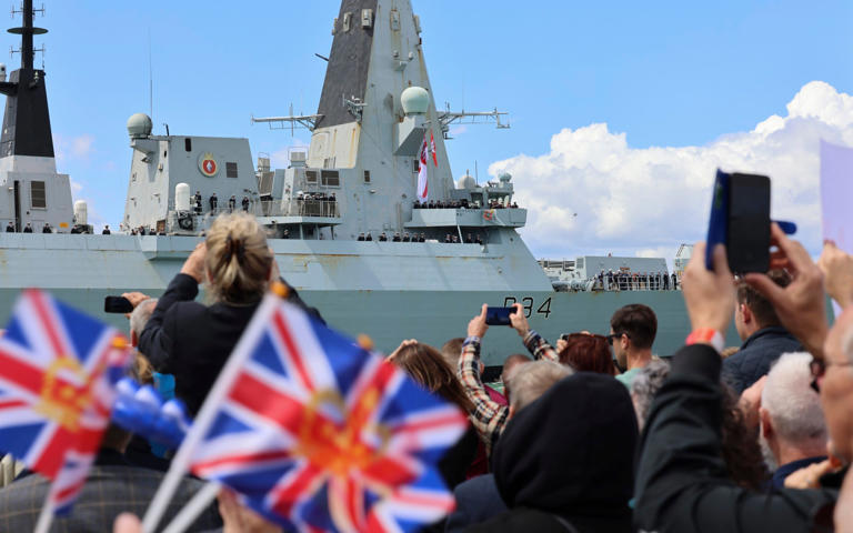 Crowds greet the Royal Navy destroyer Diamond as it returns to Portsmouth, but a report by the Lords defence committee criticised the ‘alarmingly low’ understanding of the public’s awareness of the true state of the UK’s defence posture - LH ALIKA MUNDY/ROYAL NAVY