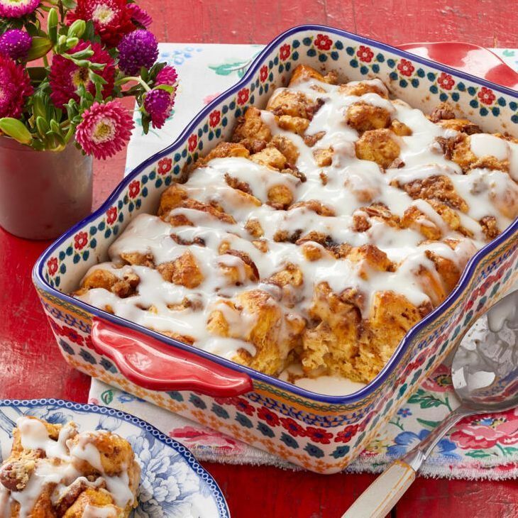 33) Cinnamon Roll Breakfast Casserole