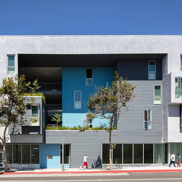 Brooks Scarpa envision California housing block as carved out cube