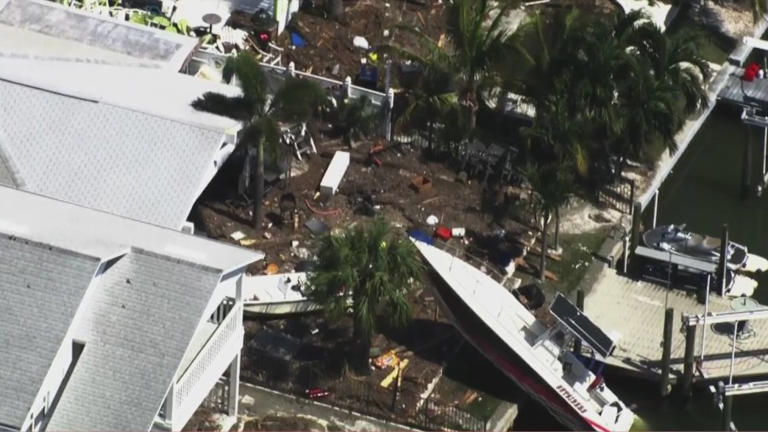 Surveying damage from Hurricane Helene in Tampa Bay