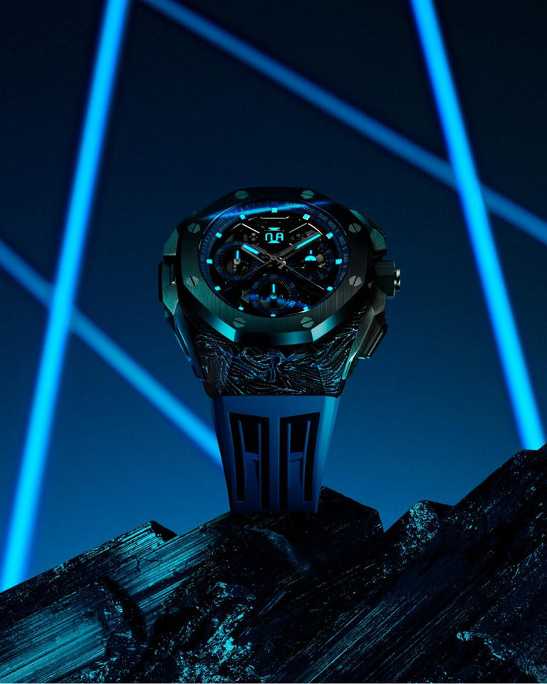 A new blue forged carbon makes its debut in the Audemars Piguet Royal Oak concept collection