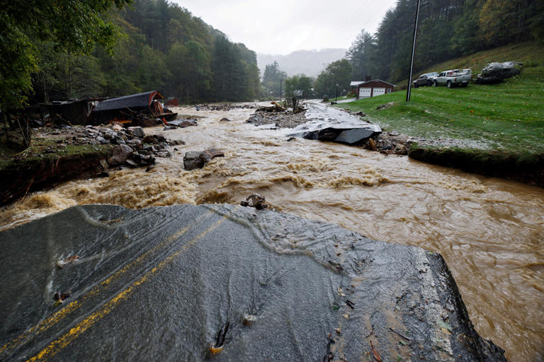 North Carolina's Helene flooding devastation as seen from above: See ...