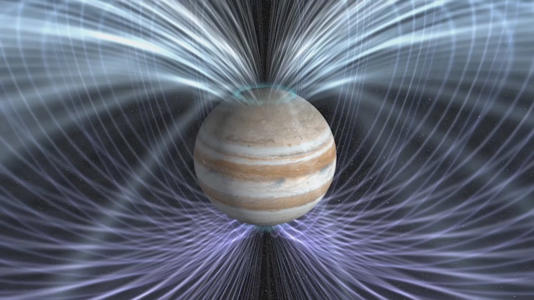 A depiction of Jupiter's sprawling magnetic field. If was visible to the naked eye, 