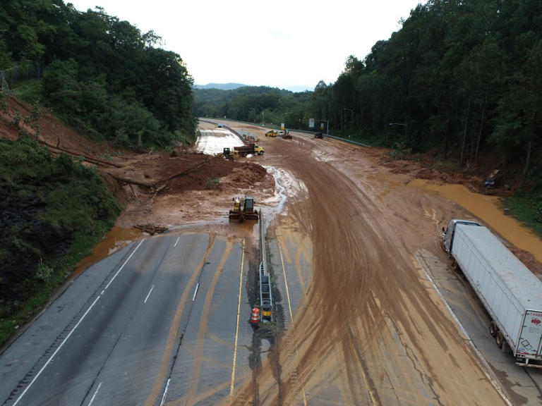 Watch: Destruction on Interstate 40 in North Carolina after Tropical ...