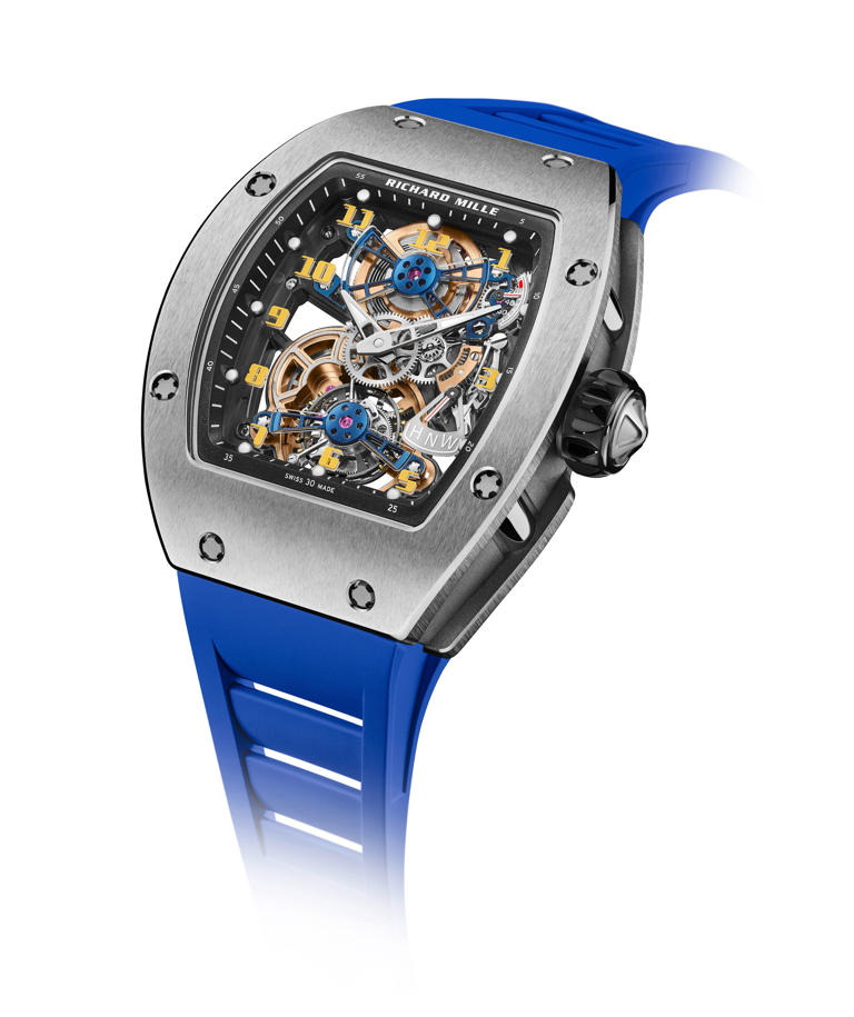 Richard Mille watch is a luxury timepiece known for its innovative design,