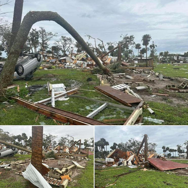 Tornado damage in Lakeport, Florida 9-10 p.m. US time - Photo shared on FB