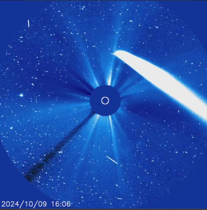 Tempestade solar atinge a Terra durante a noite desta quinta-feira sem aviso prvio. Foto: Solar & Heliospheric Observatory/NASA