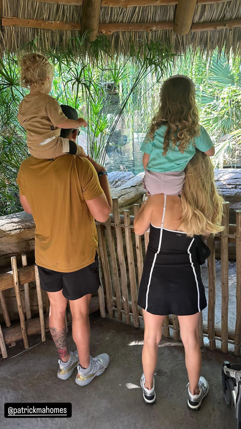 The couple showed Bronze and Sterling the scenes at the wildlife park. brittanymahomes/Instagram