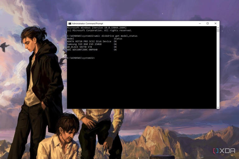 Screenshot of Windows desktop showing a Command Prompt window