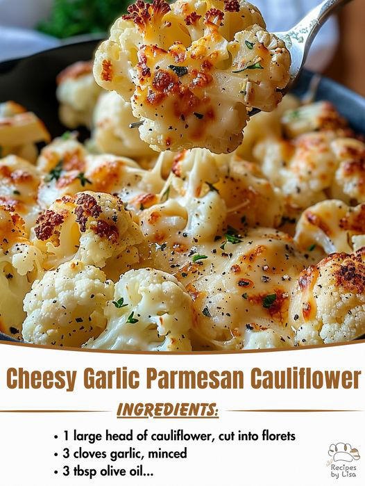 Roasted Cheesy Garlic Parmesan Cauliflower Recipe: An Easy and ...