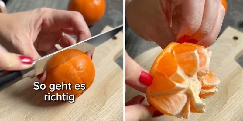Keine Sauerei, kein Zupfen - Video zeigt, wie Sie Mandarinen in wenigen ...