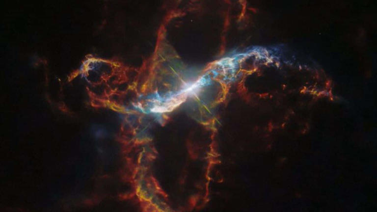 NASA's Hubble Telescope captures mesmerising colourful eruption of a 'stellar volcano'