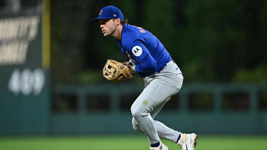 Chicago Cubs infielder Nico Hoerner (2) fields a ground ball against the Philadelphia Phillies in the fifth inning at Citizens Bank Park on Sept 25. | Kyle Ross-Imagn Images