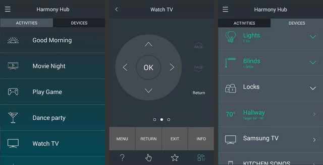 Logitech Harmony remote for Android screens