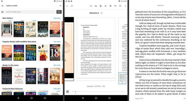 Kindle Reader for Android screens