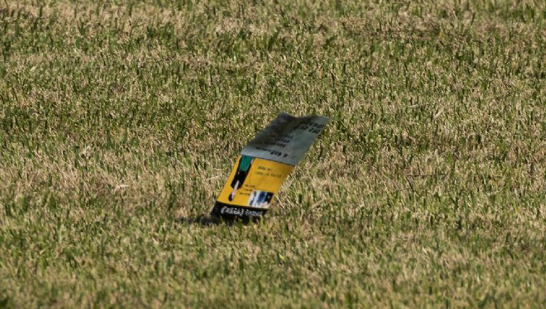 La propaganda llegó al patio de las dependencias presidenciales. Foto: AFP