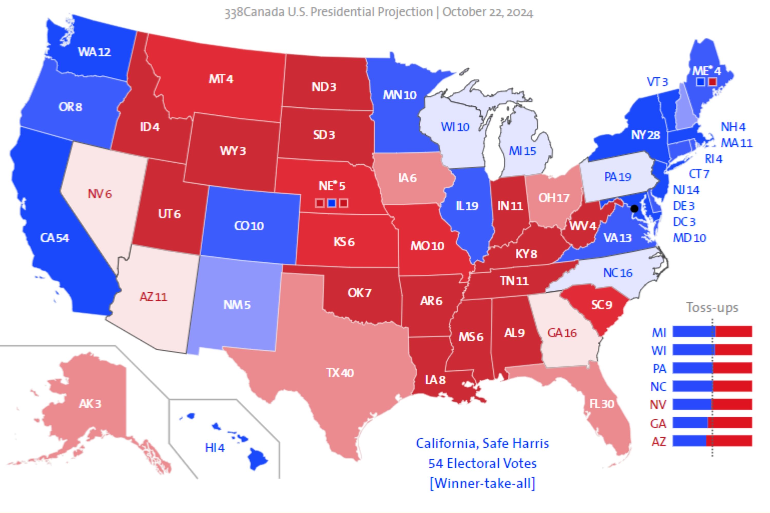 Electoral College Map Projector Flips Fourth State From Donald Trump