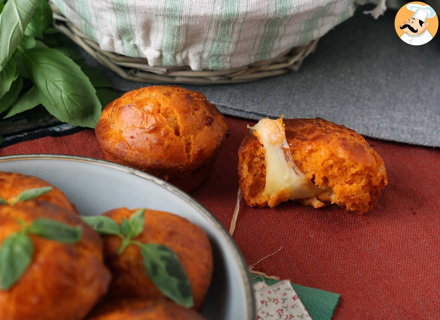 Im air fryer gebratener camembert, der schön flüssig ist!