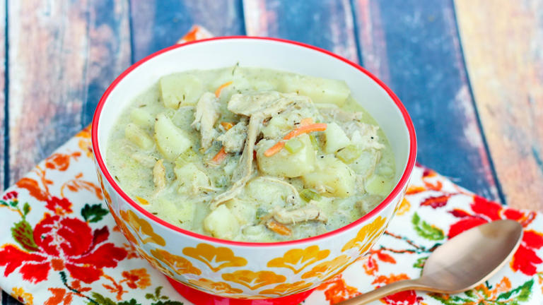 Sue's way to use leftover turkey is delicious! Creamy turkey soup ...