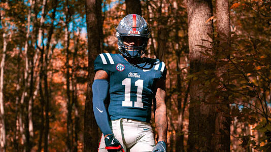 Ole Miss Rebels LB Chris "Pooh" Paul Jr. in the team's uniform combination for Saturday vs. Oklahoma. | Ole Miss Athletics