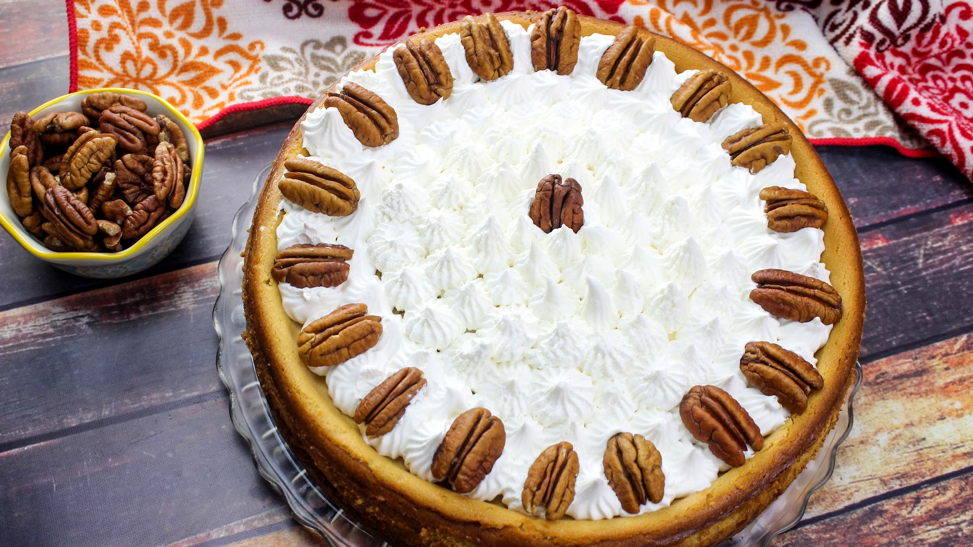 This is a creamy brown sugar cheesecake with a rich pecan pie layer ...