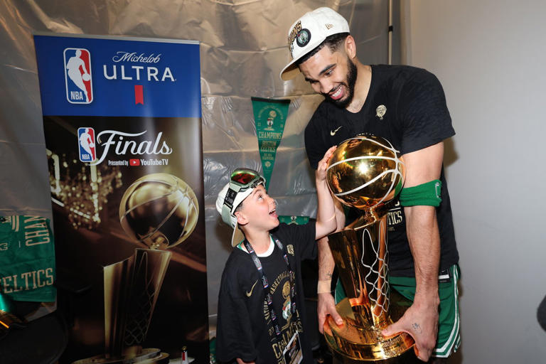 Jayson Tatum with son