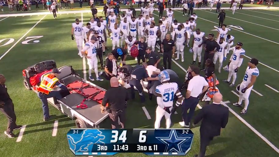 Lions' Aidan Hutchinson Suffers Horrific Leg Injury Vs. Cowboys