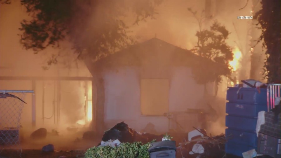 Abandoned House Burns In San Fernando Valley