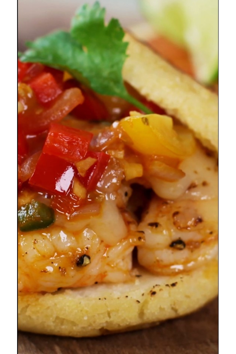 Shrimp Arepas, eine köstliche venezolanische Vorspeise