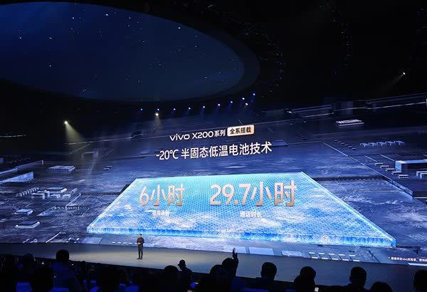 vivo X200全系搭载半固态低温电池技术：-20℃可通话29.7小时