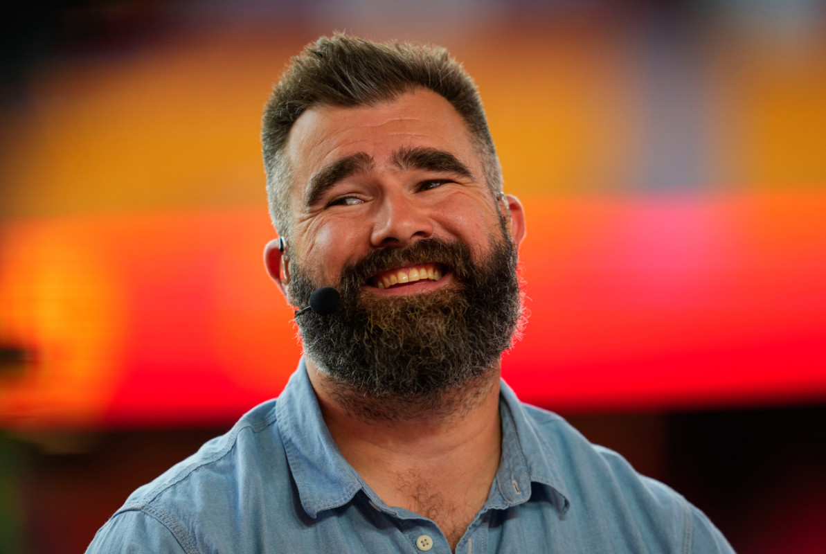 Former NFL player Jason Kelce at Arrowhead Stadium on Oct. 7, 2024. Jay Biggerstaff-Imagn Images
