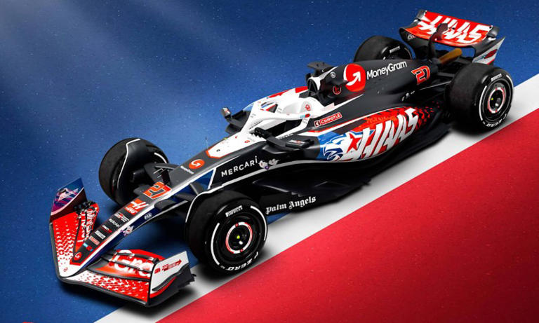 Haas and Alpine F1 race cars have special liveries for the US Grand Prix