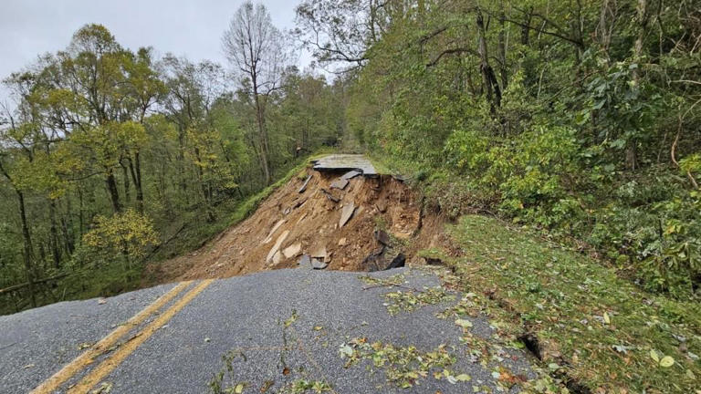 One part of the route has completely collapsed (Picture: Blue Ridge Parkway)