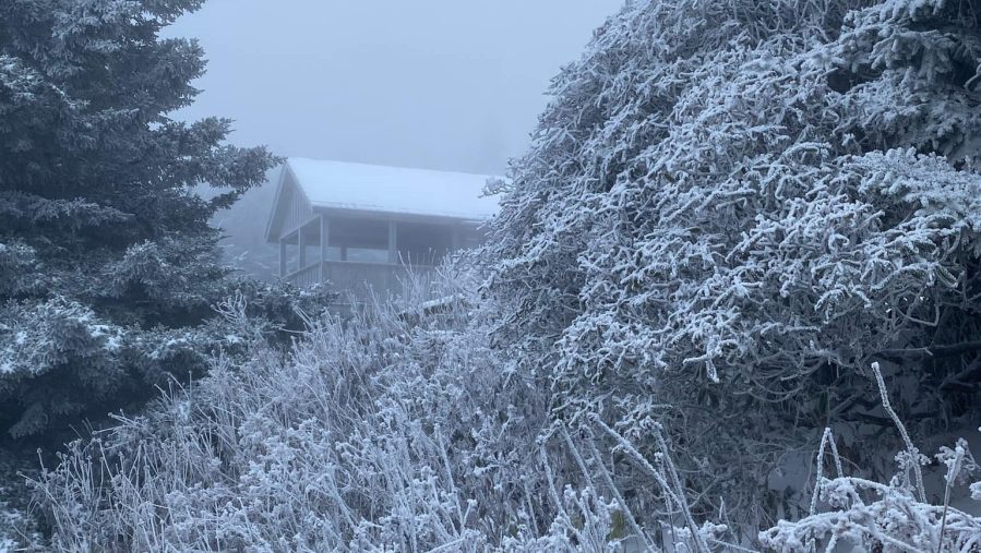 Snow Falls On LeConte Lodge In October, Again