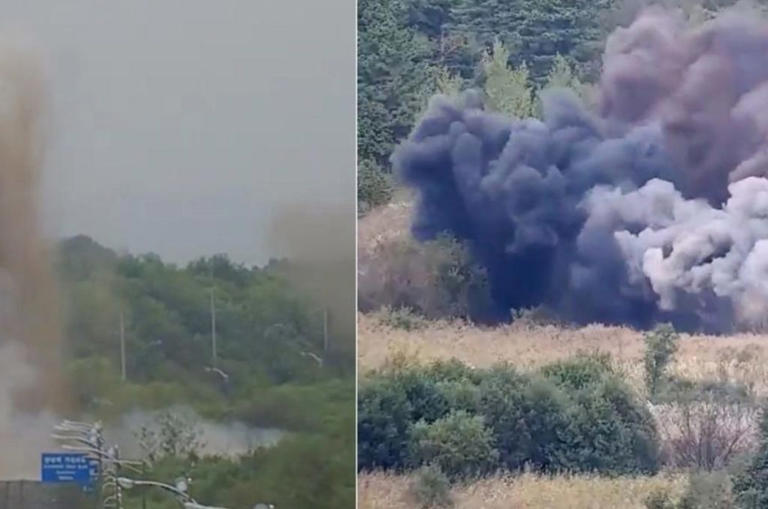 destruccion-y-disparos-corea-del-norte-destruye-vias-y-carreteras-seul-responde-con-fuego