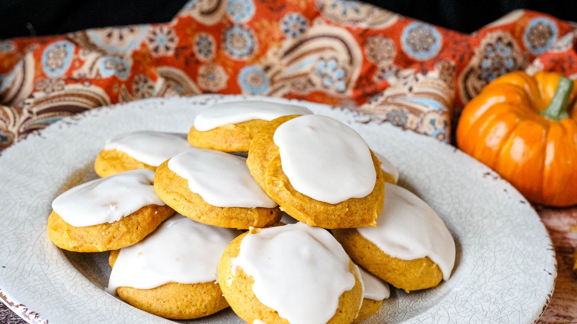 Soft and fluffy, these pumpkin cookies taste of fall