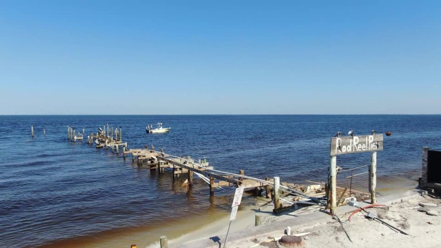 DRONE VIDEO: Rod Reel Pier Demolished From Hurricanes Helene, Milton