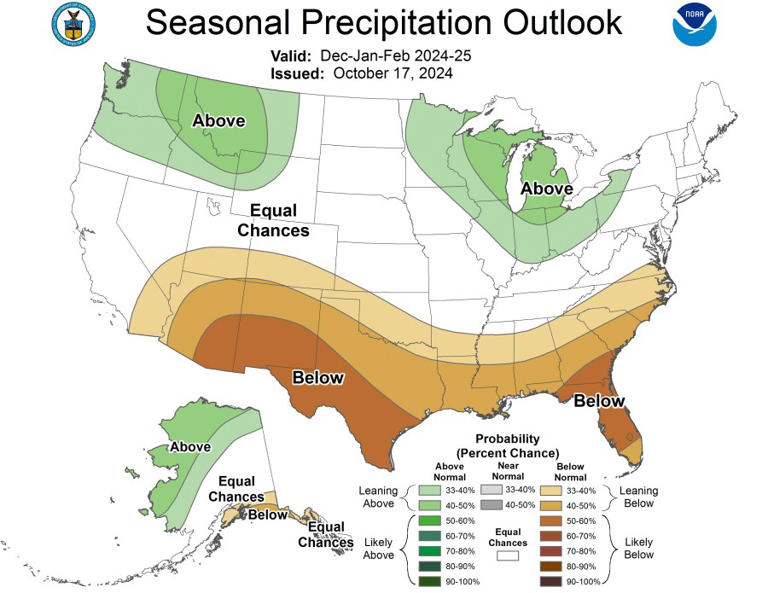 NOAA releases 202425 winter weather outlook Here’s what to expect